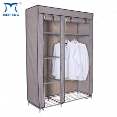 MEIFENG New Product Linen Fabric Cheap Foldable Wardrobe With Shelves